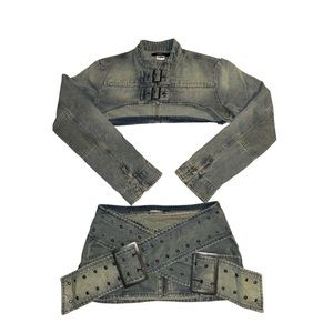 Jaded London Denim Assassin Set Skirt and Jacket